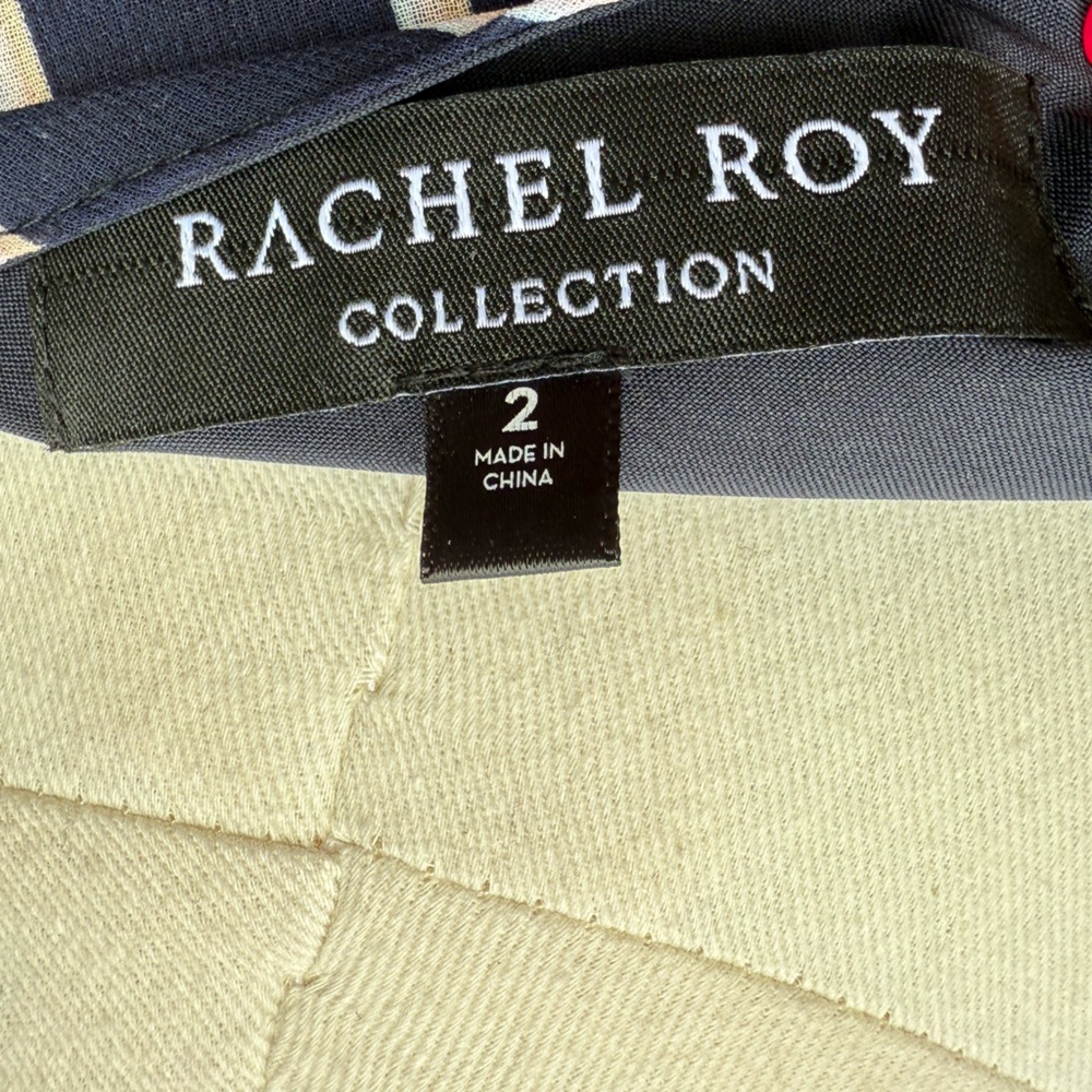 Rachel Roy Collection Striped Midi Wrap Dress Navy White Long Sleeve Sz 2 NWOT - Picture 10 of 14